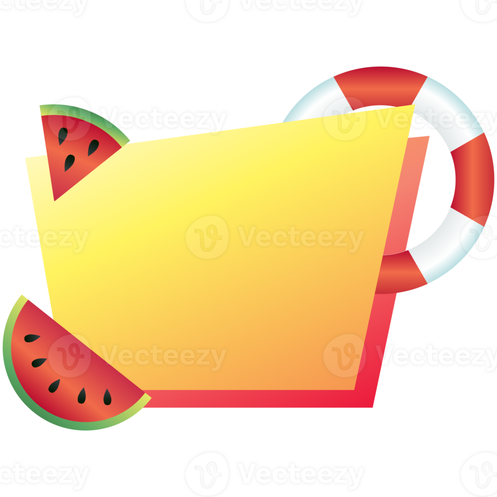 isolate summer display banner and beach elements png