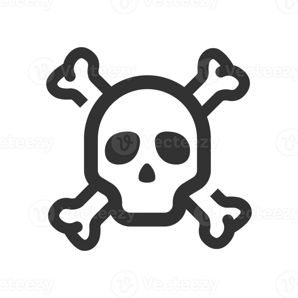 Skull and crossbones line icon png