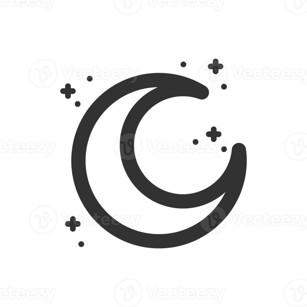 Crescent moon line icon png