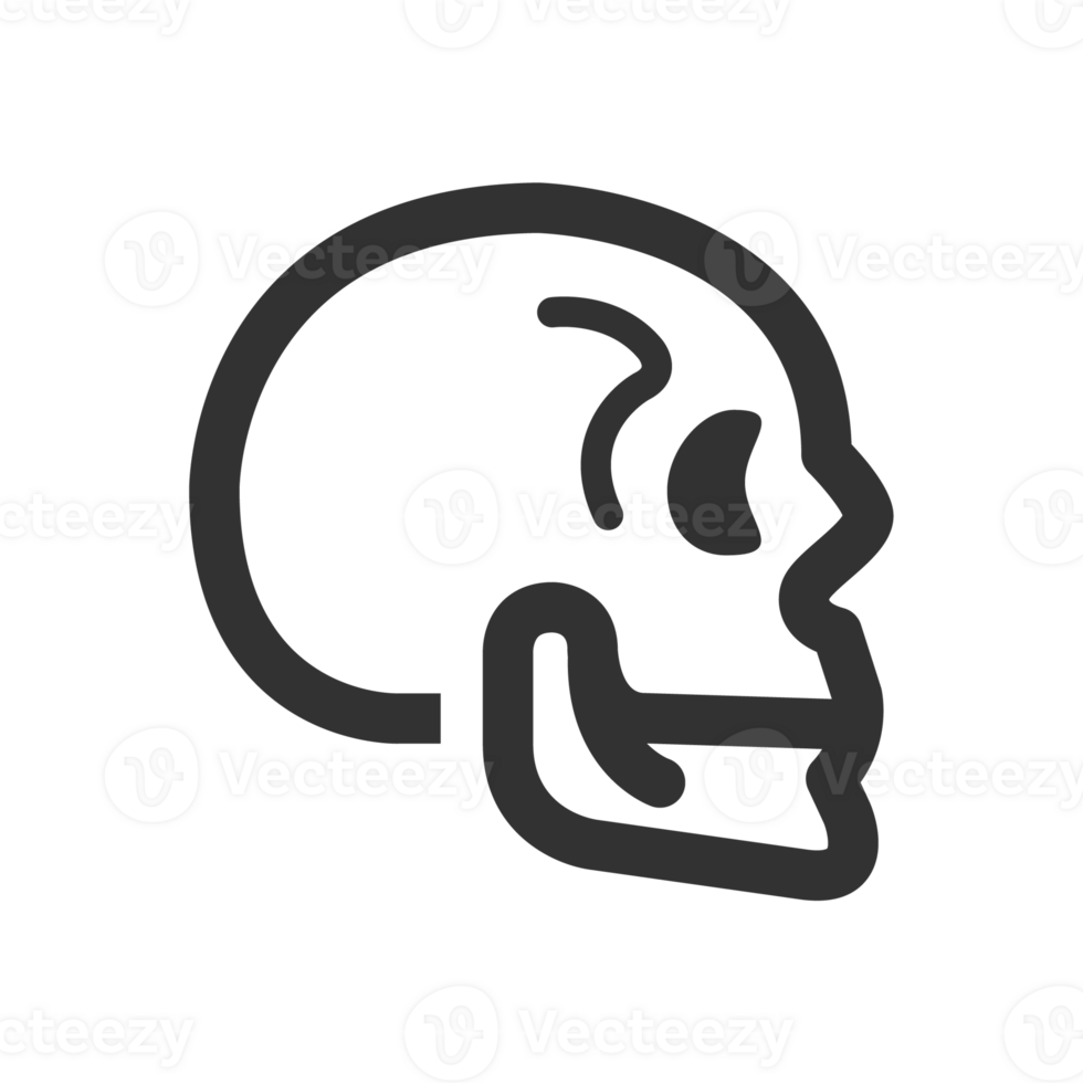 Skull side view line icon png