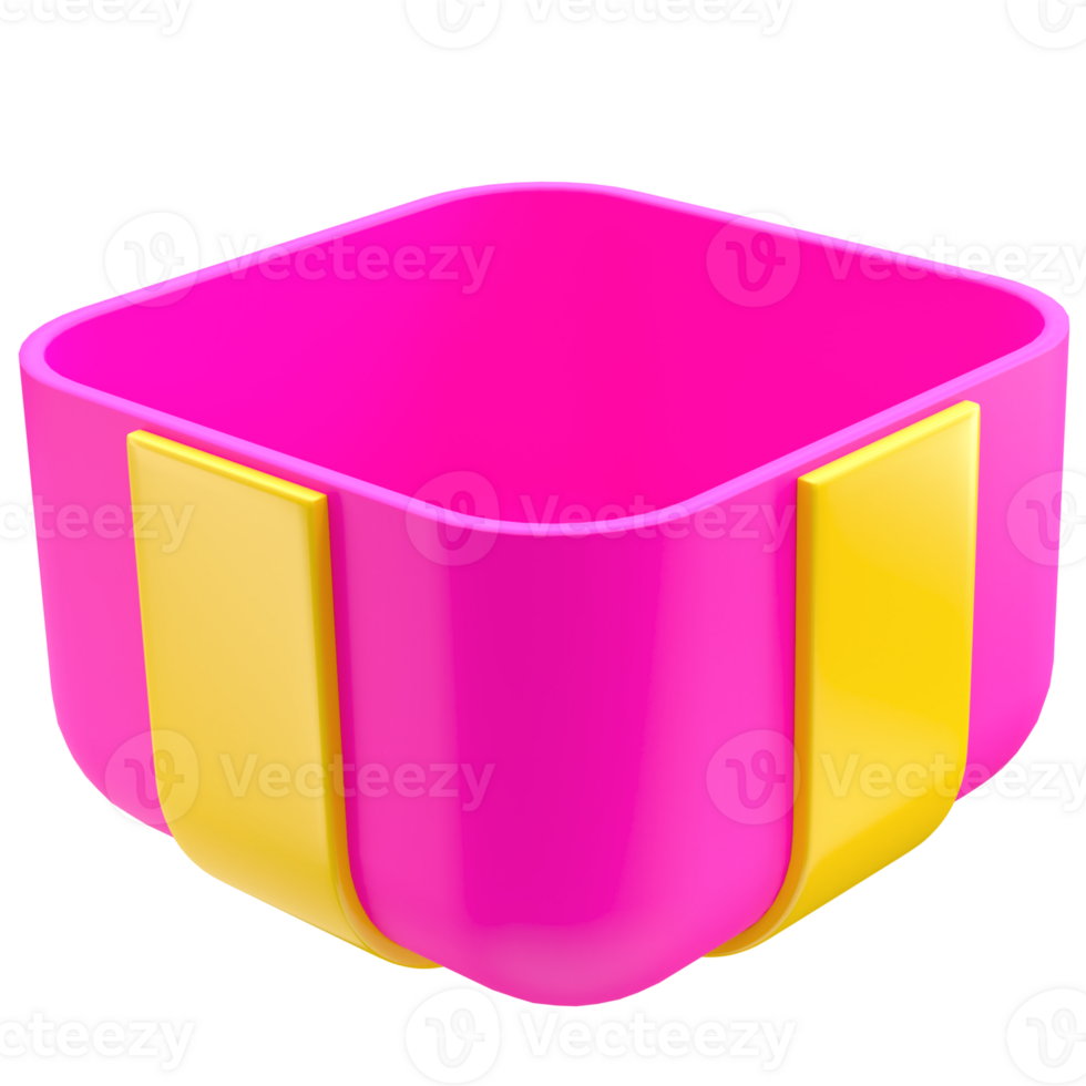 Open Gift Box. half of gift box 3D icon png