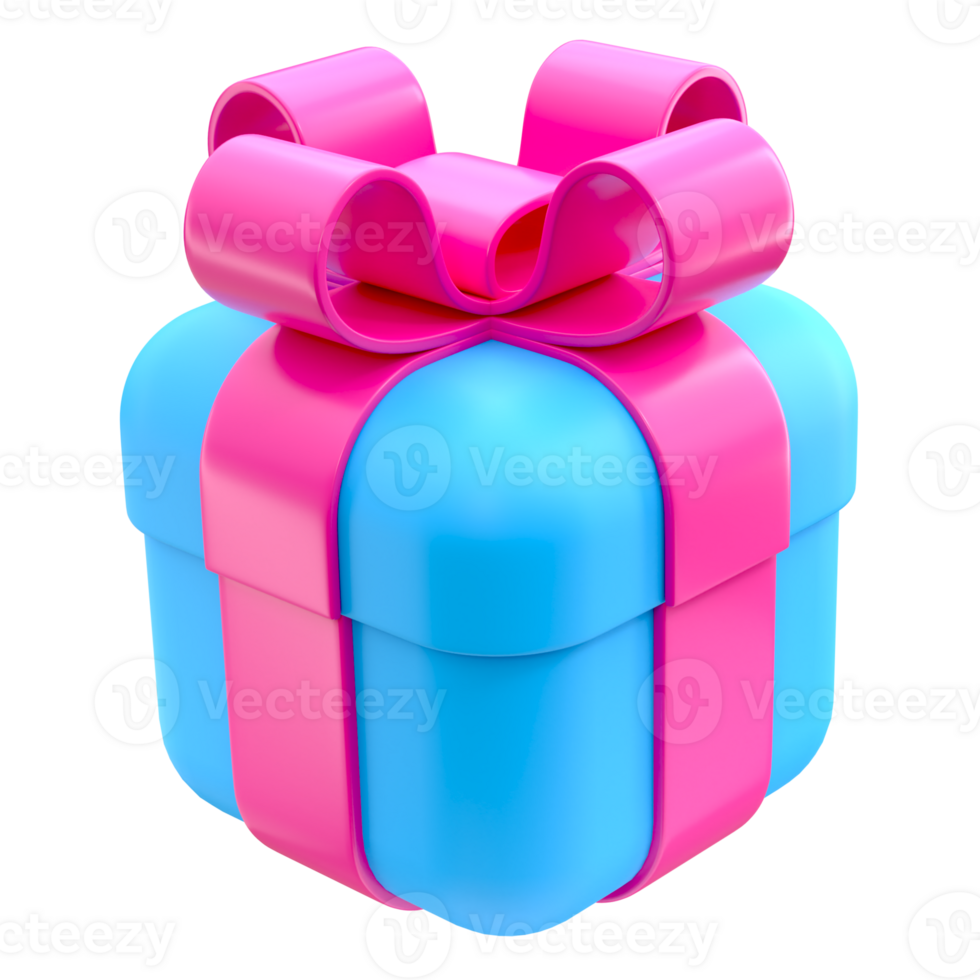 3D Blue Gift Box icon png