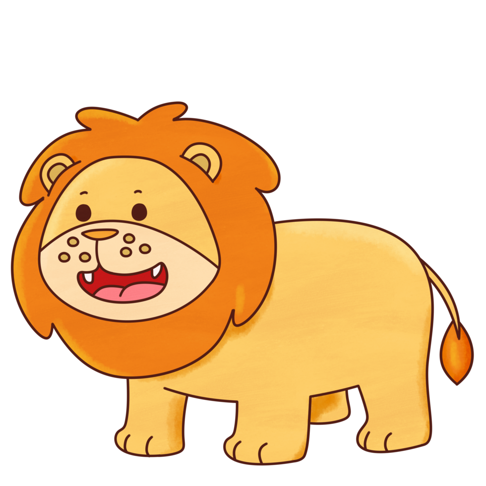 mignonne dessin animé animal Lion png