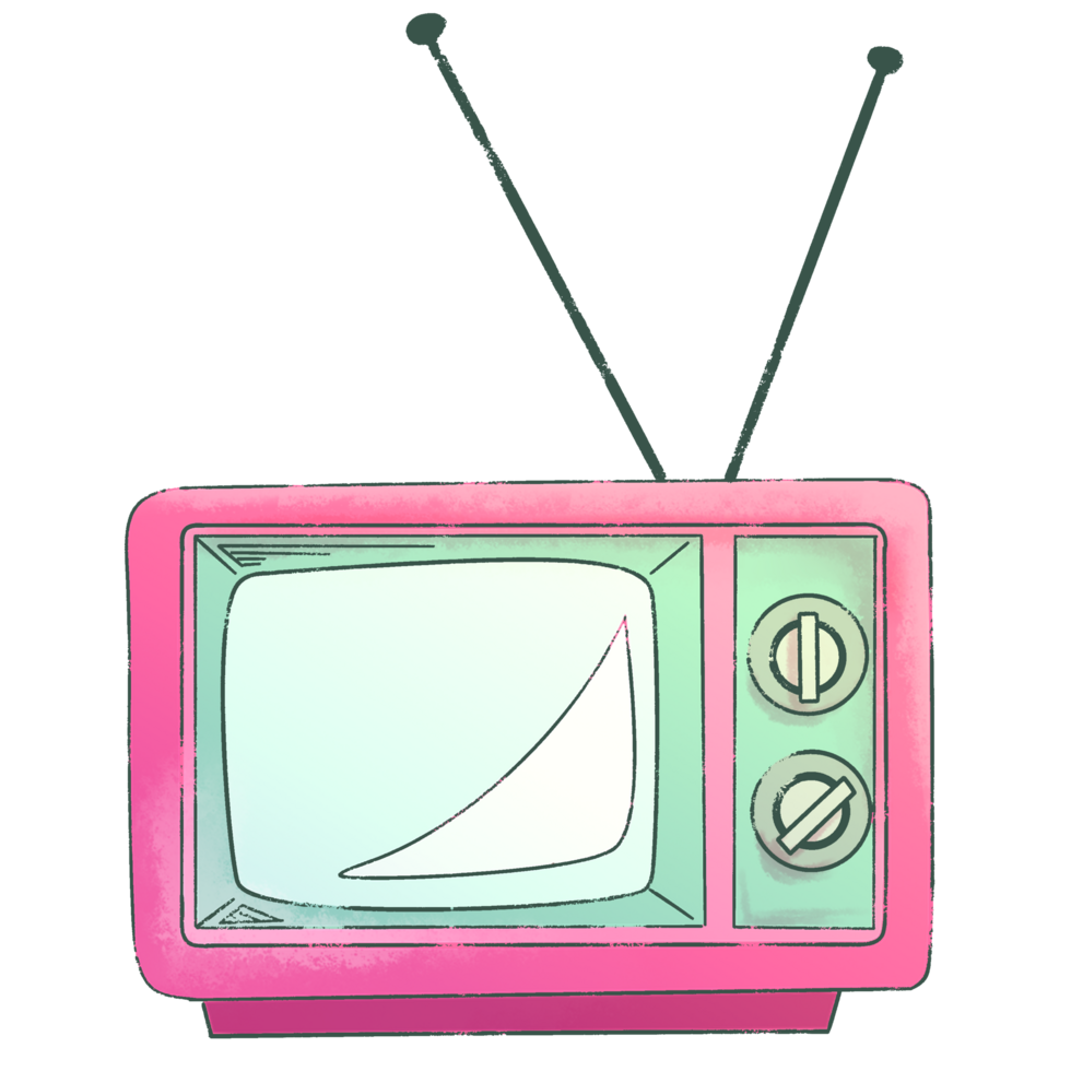 retro geïsoleerd televisie sticker element png