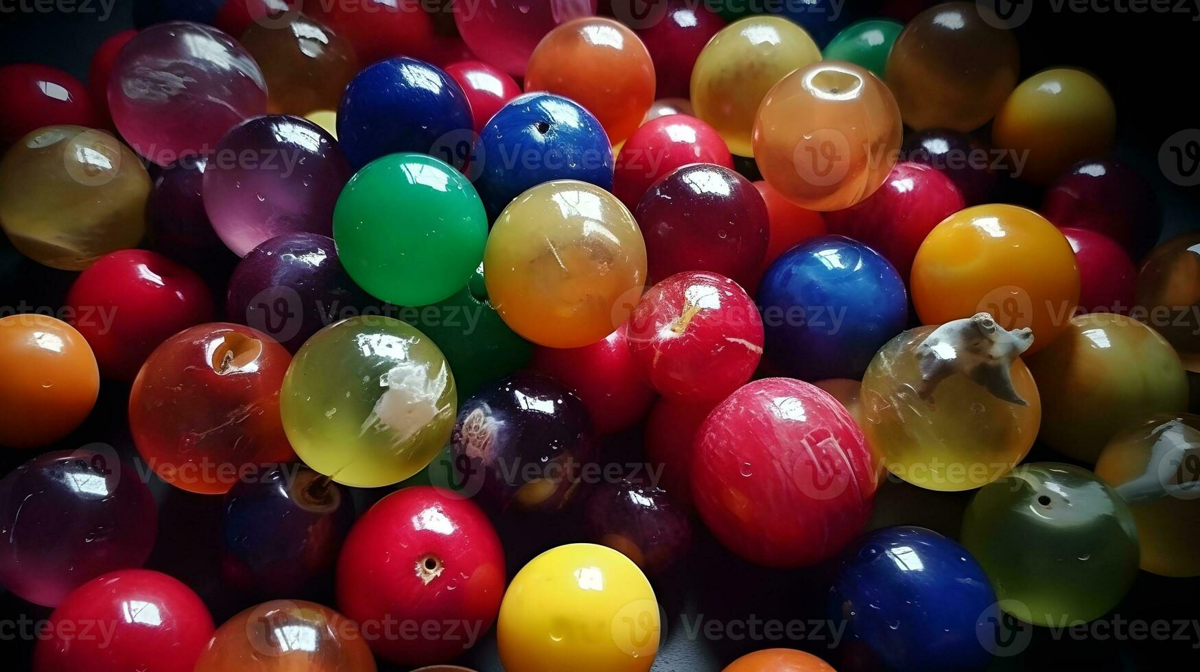 Pile of colorful marble decoration bright and shiny. AI Generated photo
