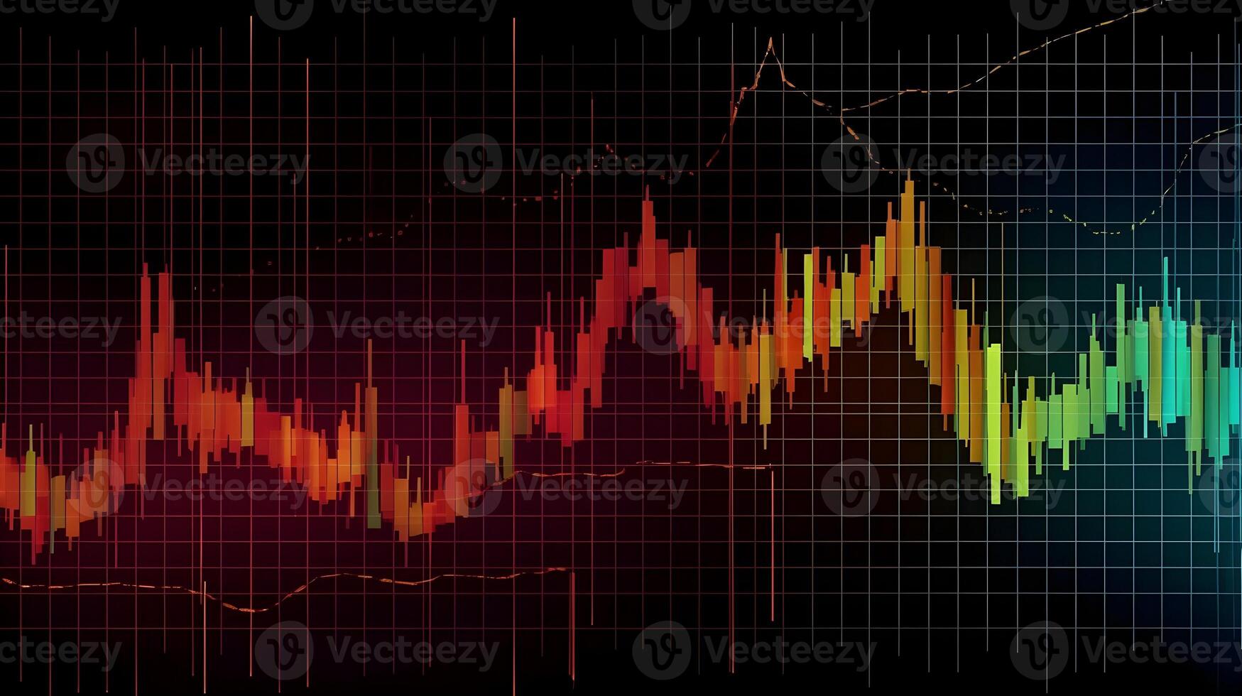 Business future technology market economic investment and money concept background or backdrop. Common forex and commodity exchange with colorful graphics interface. AI Generated. photo
