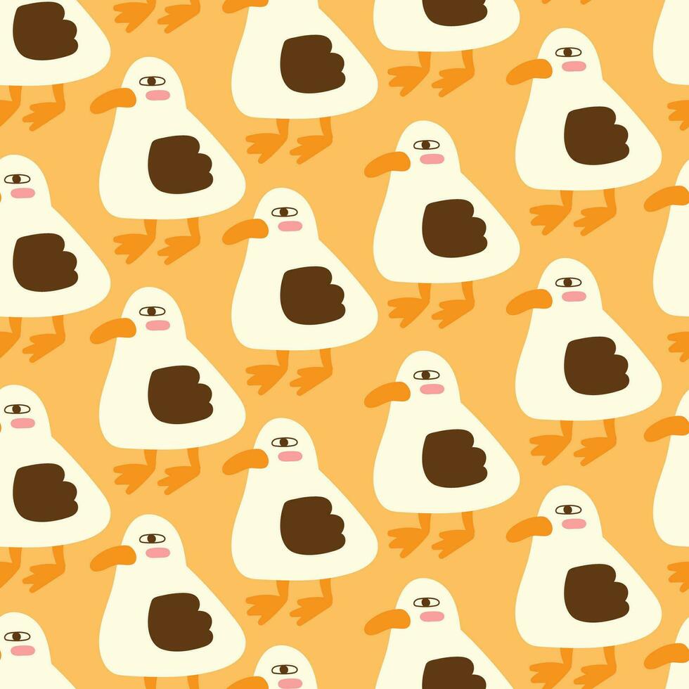 Seagull vector seamless pattern