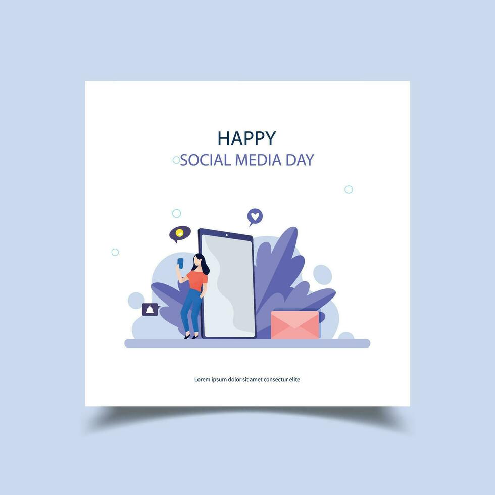 Social Media Day Post Banner Design vector