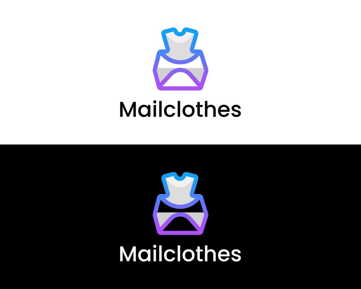 Mail with clothes sign logo concept for branding vector