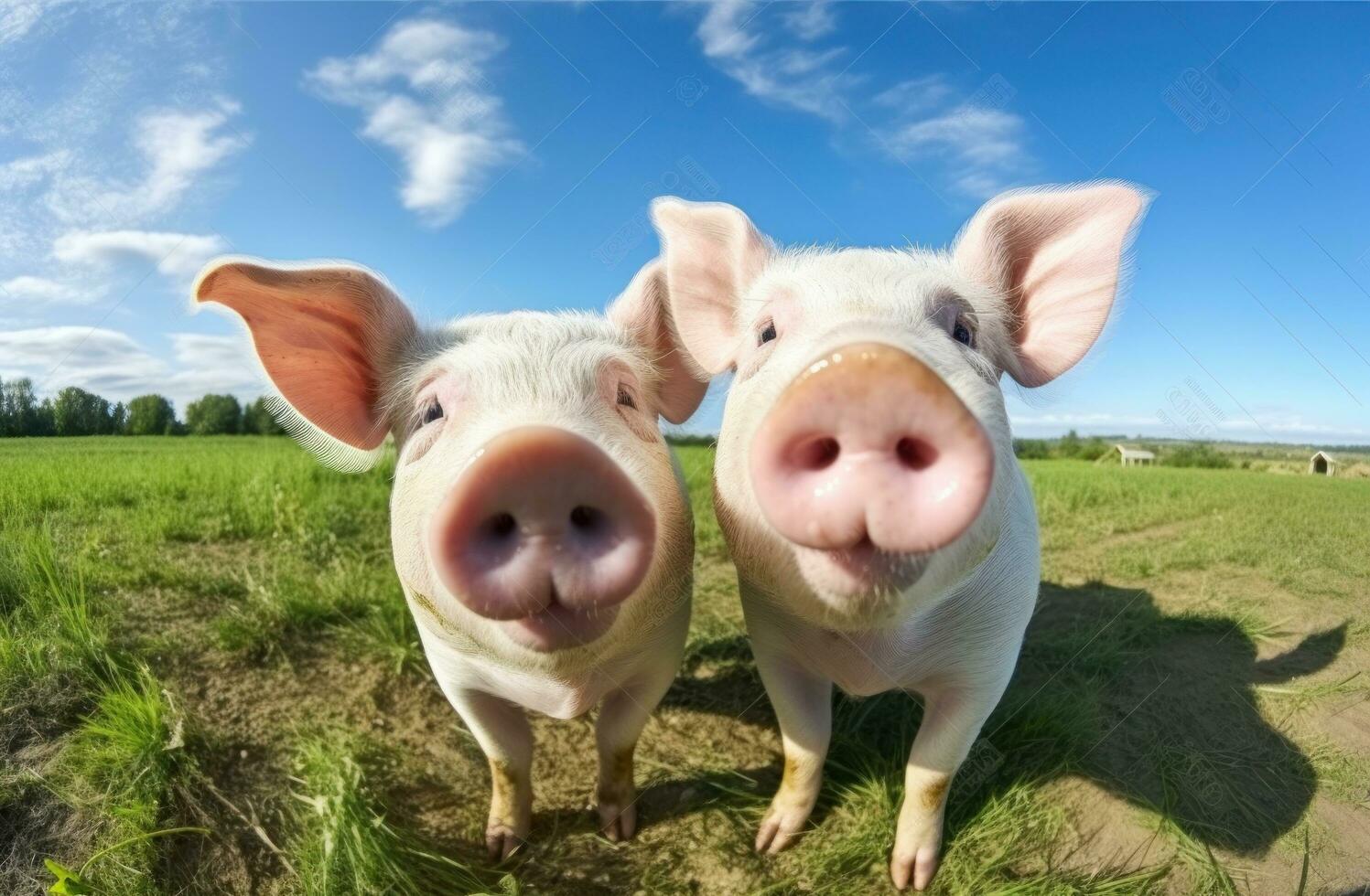 Funny pigs portrait photo