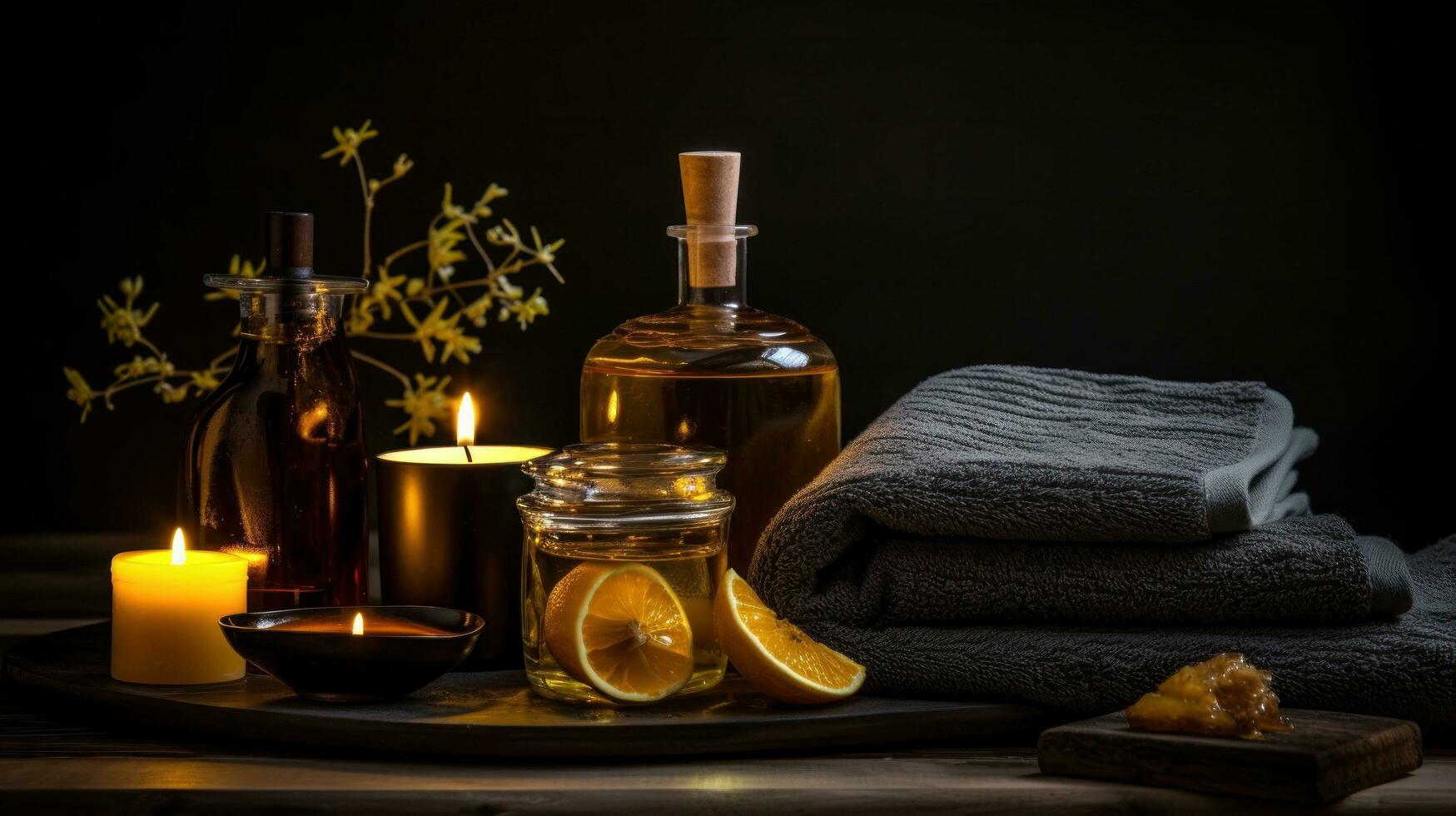 Spa set for aromatherapy photo