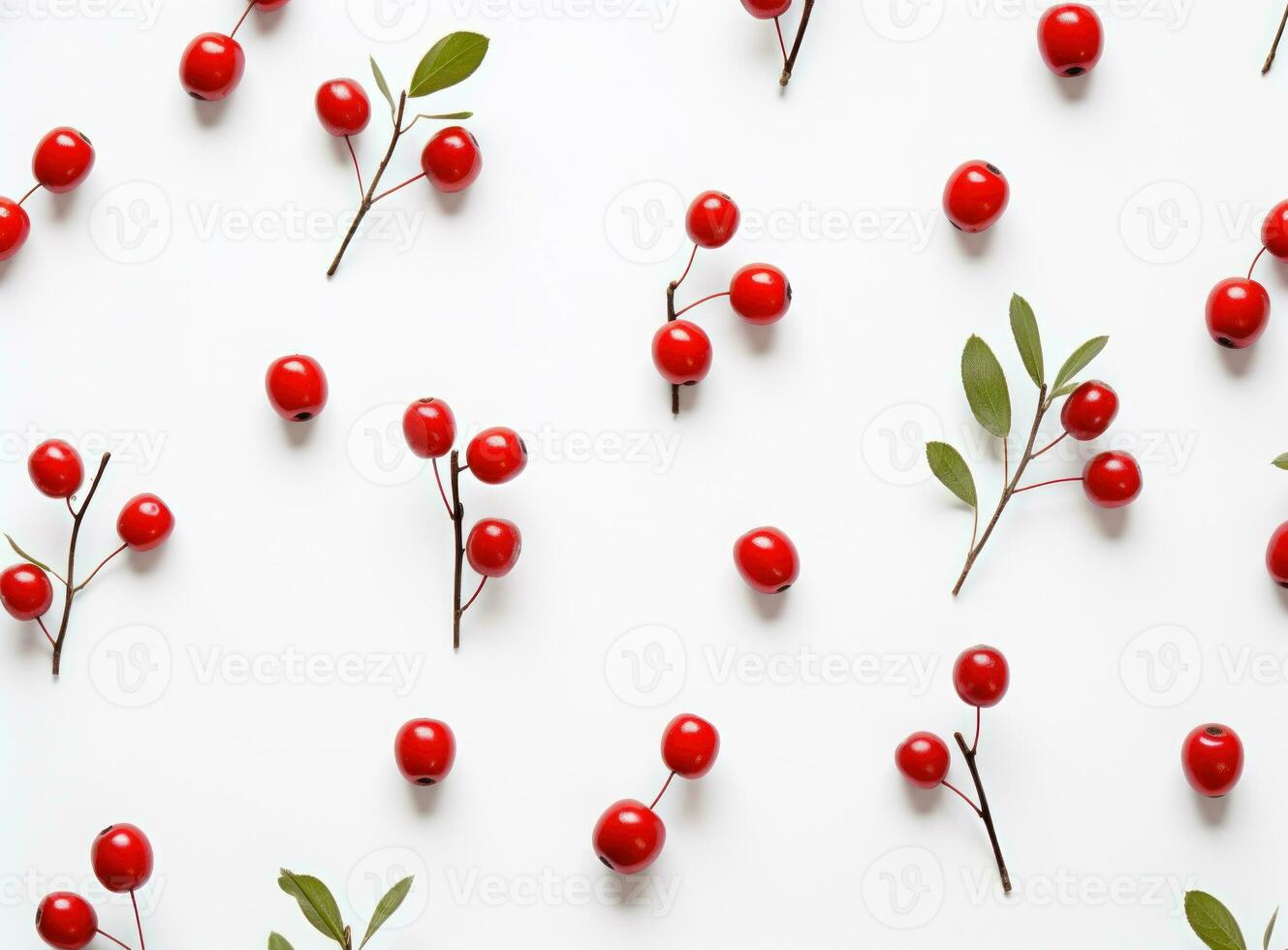 Natural background with red berries photo