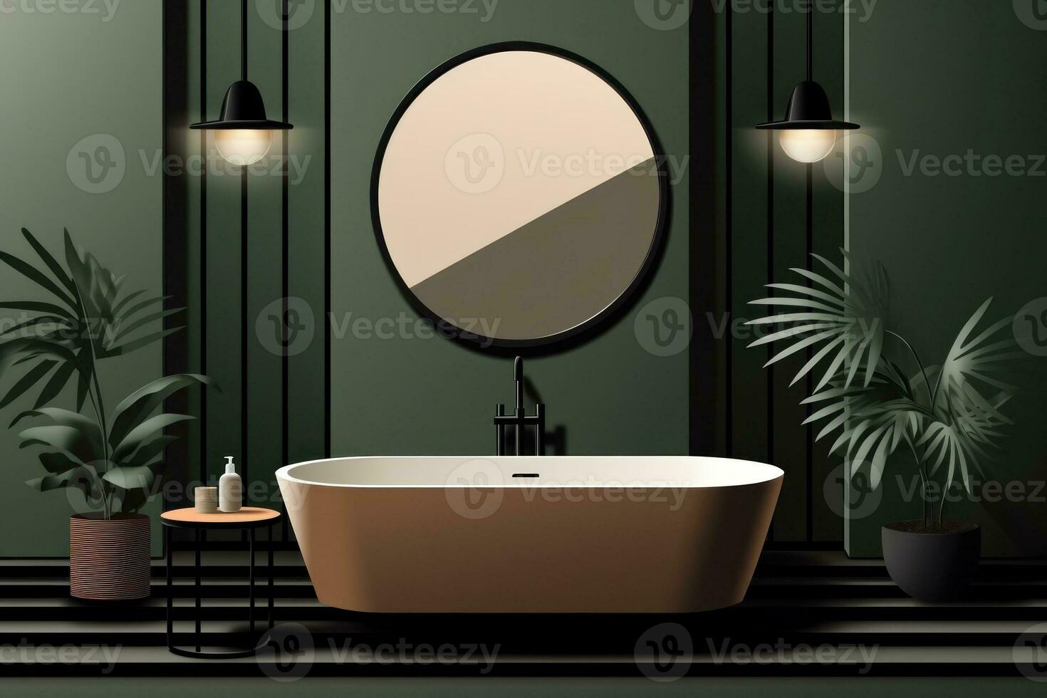 Green bathroom modern background photo