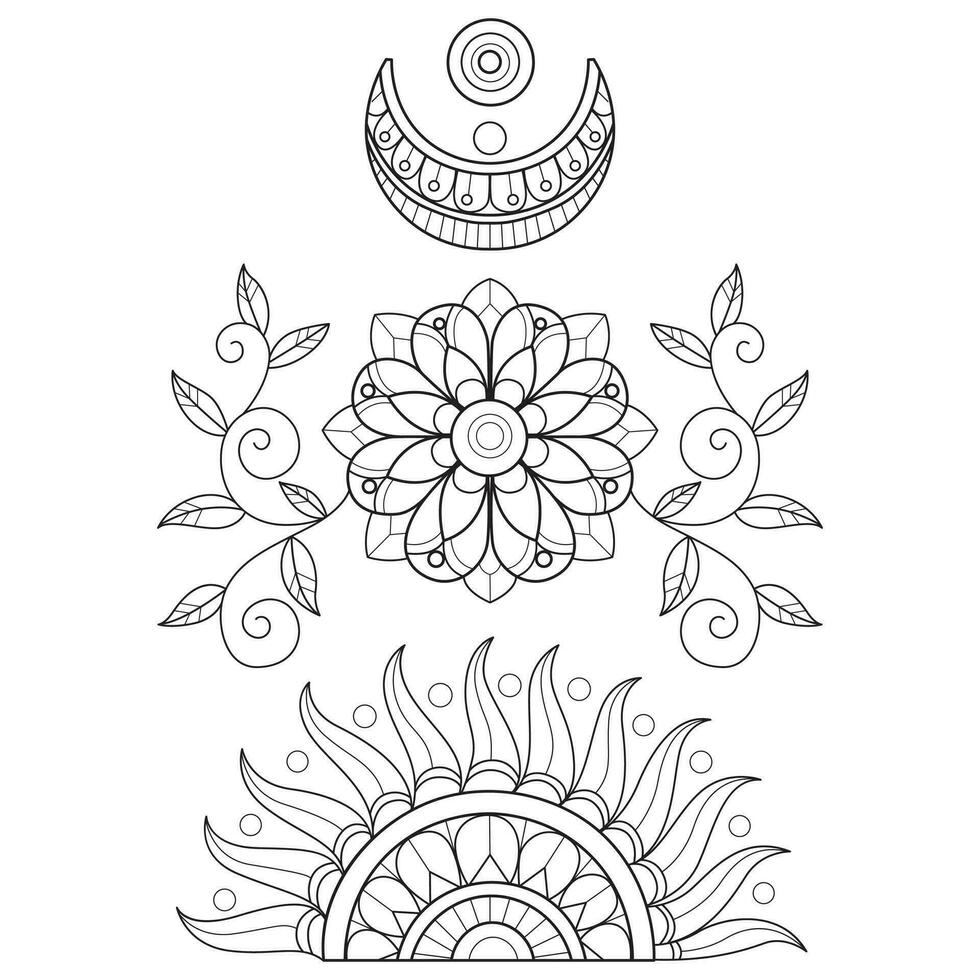 Universe hand drawn for adult coloring book vector