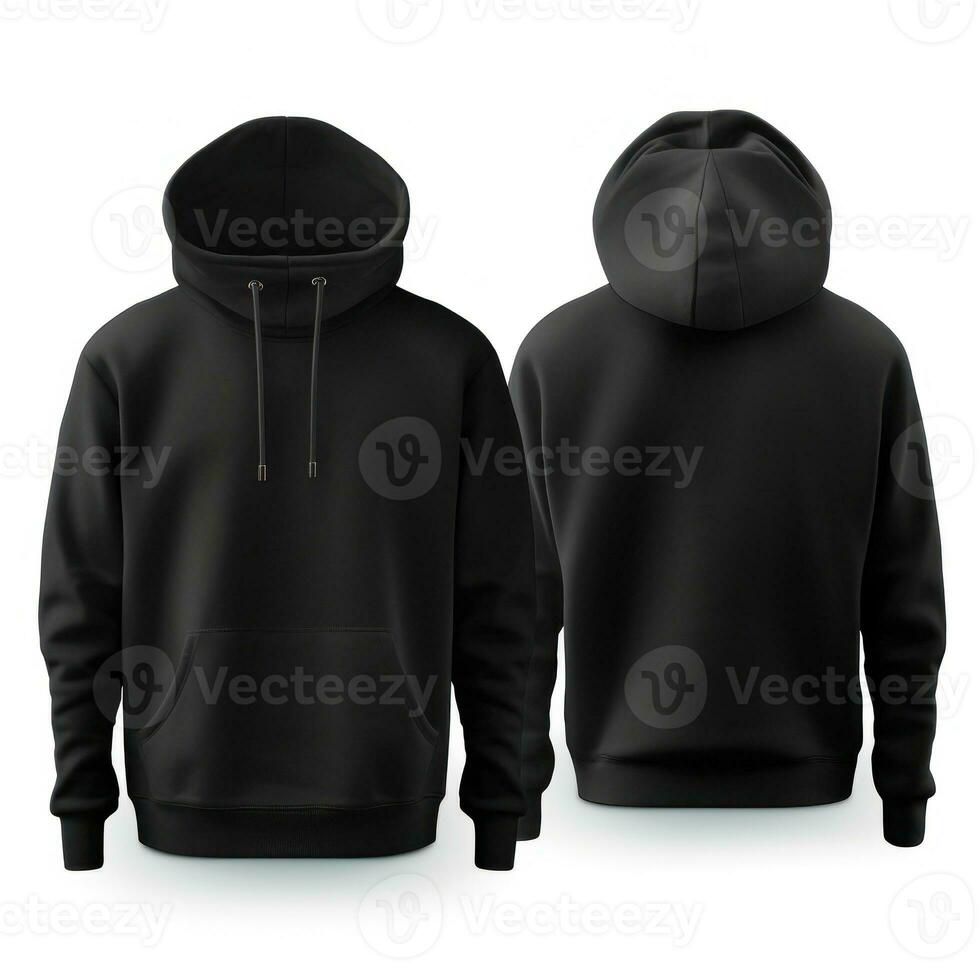 Black tee hoodie isolated photo