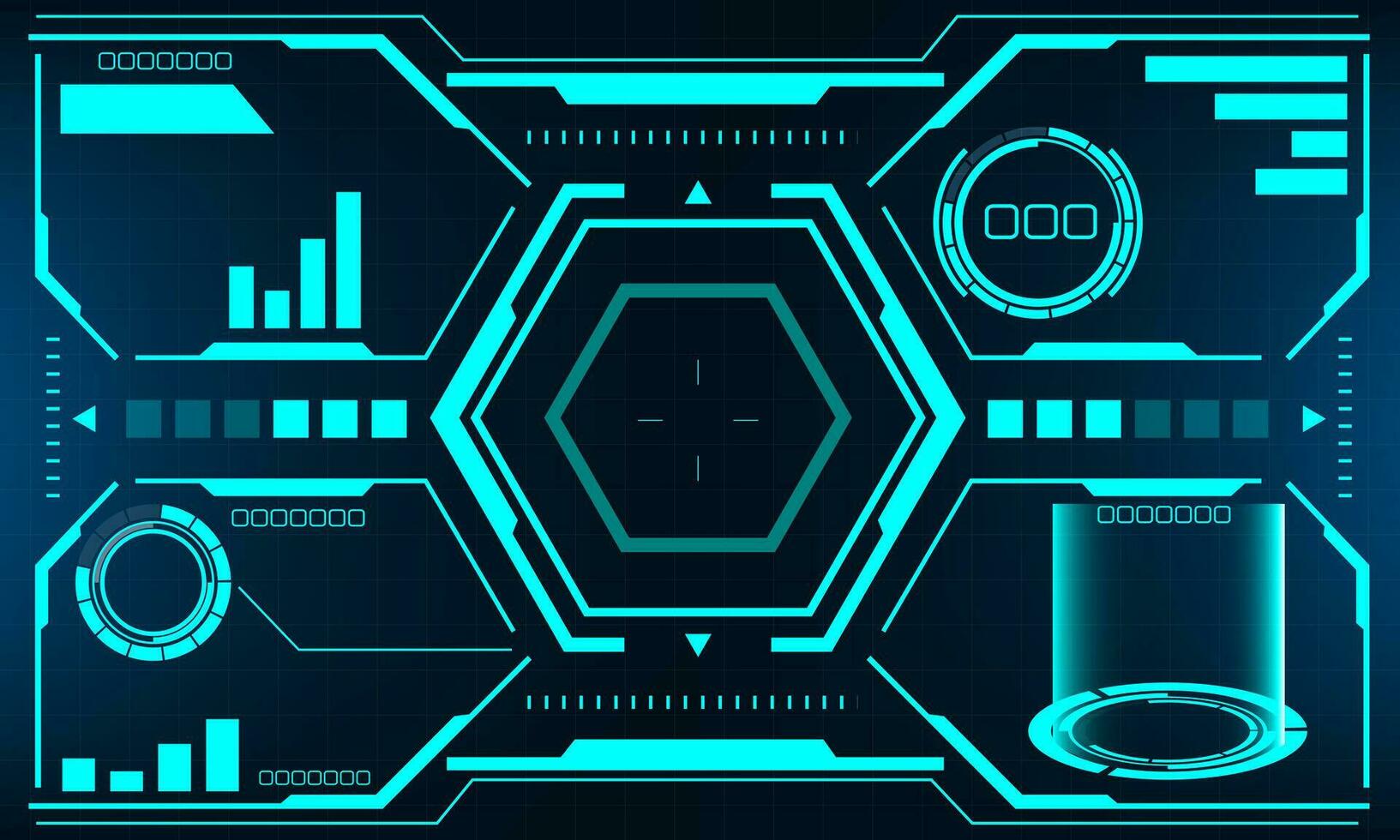 HUD sci-fi interface screen view blue design virtual reality futuristic technology display vector