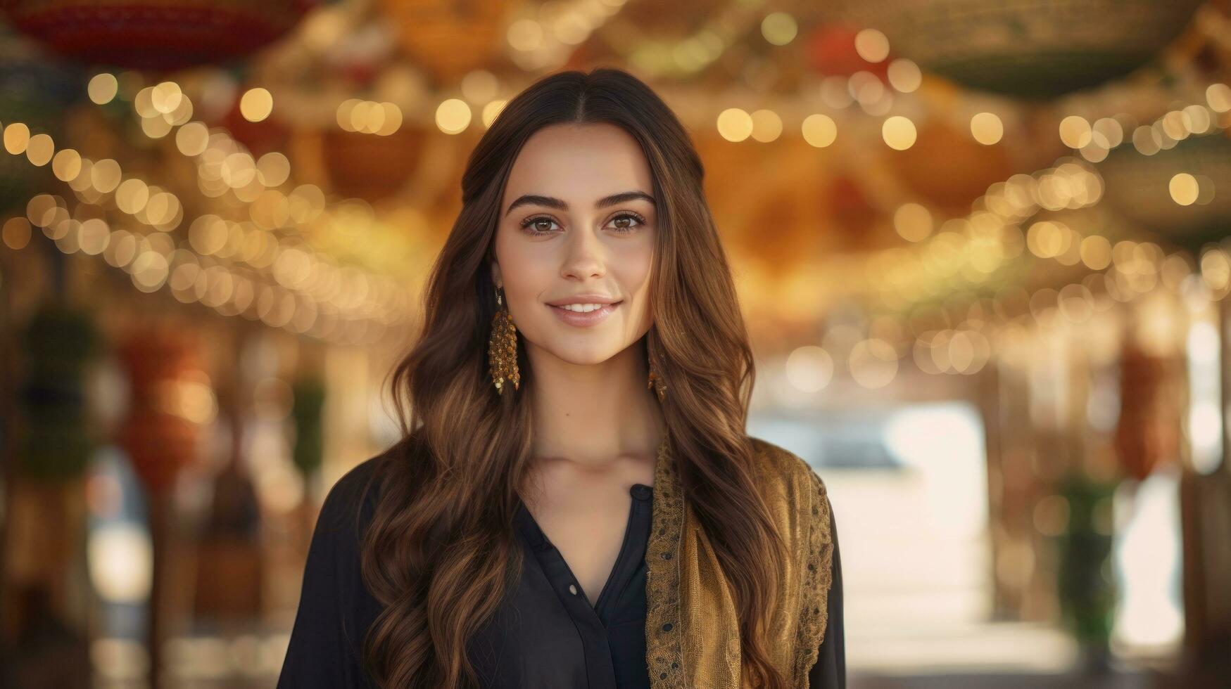 Pretty, beautiful, very attractive middle eastern young woman photo