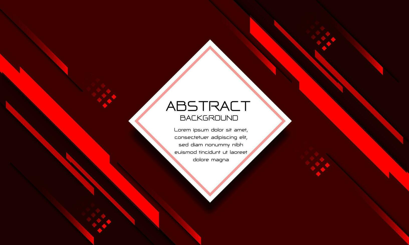 Abstract white square banner on red tone dynamic cyber geometric minimal graphic design modern futuristic technology background vector