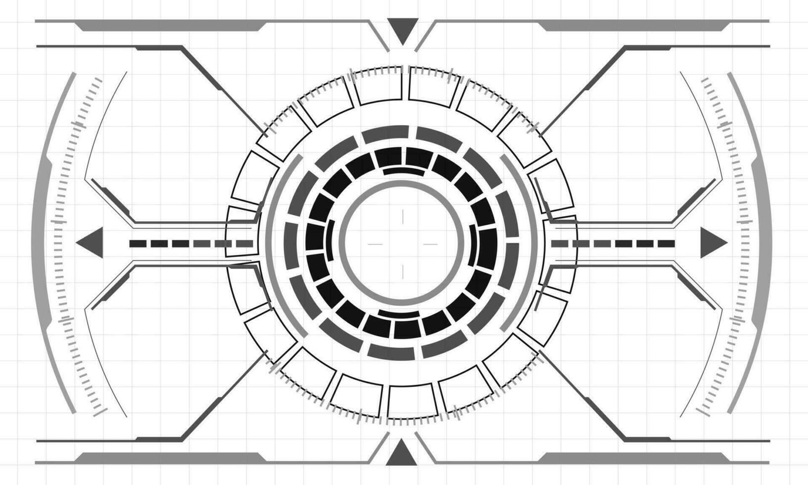 hud ciencia ficción interfaz pantalla monocromo ver diseño virtual realidad futurista tecnología monitor vector