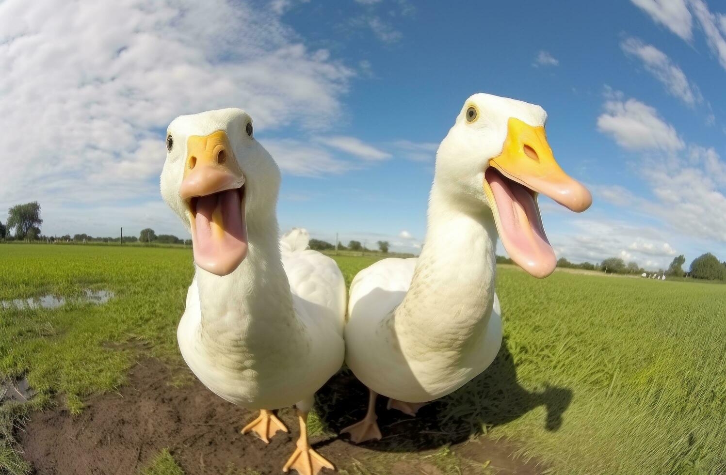 Funny ducks portrait photo