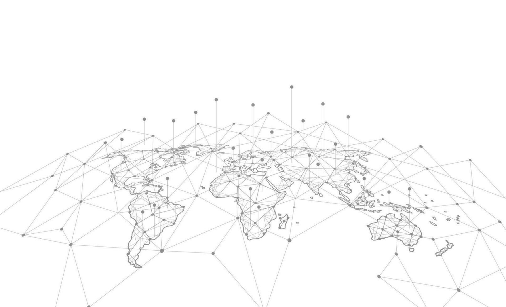 conexión de red global. concepto de composición de puntos y líneas del mapa mundial de negocios globales. ilustración vectorial vector