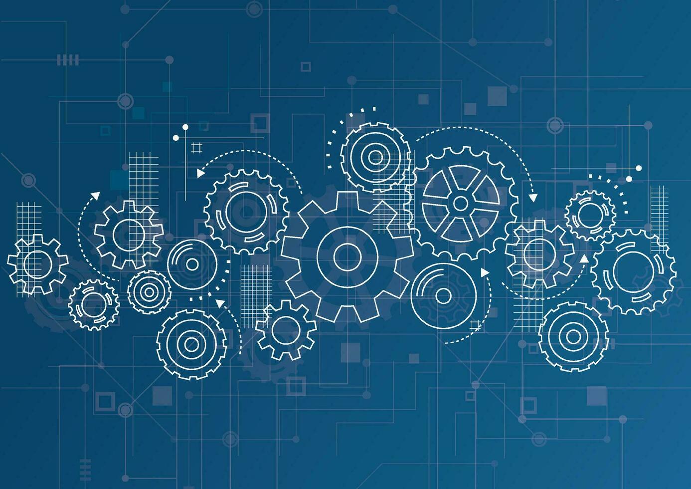 Abstract gear wheel mechanism background. Machine technology. Vector illustration