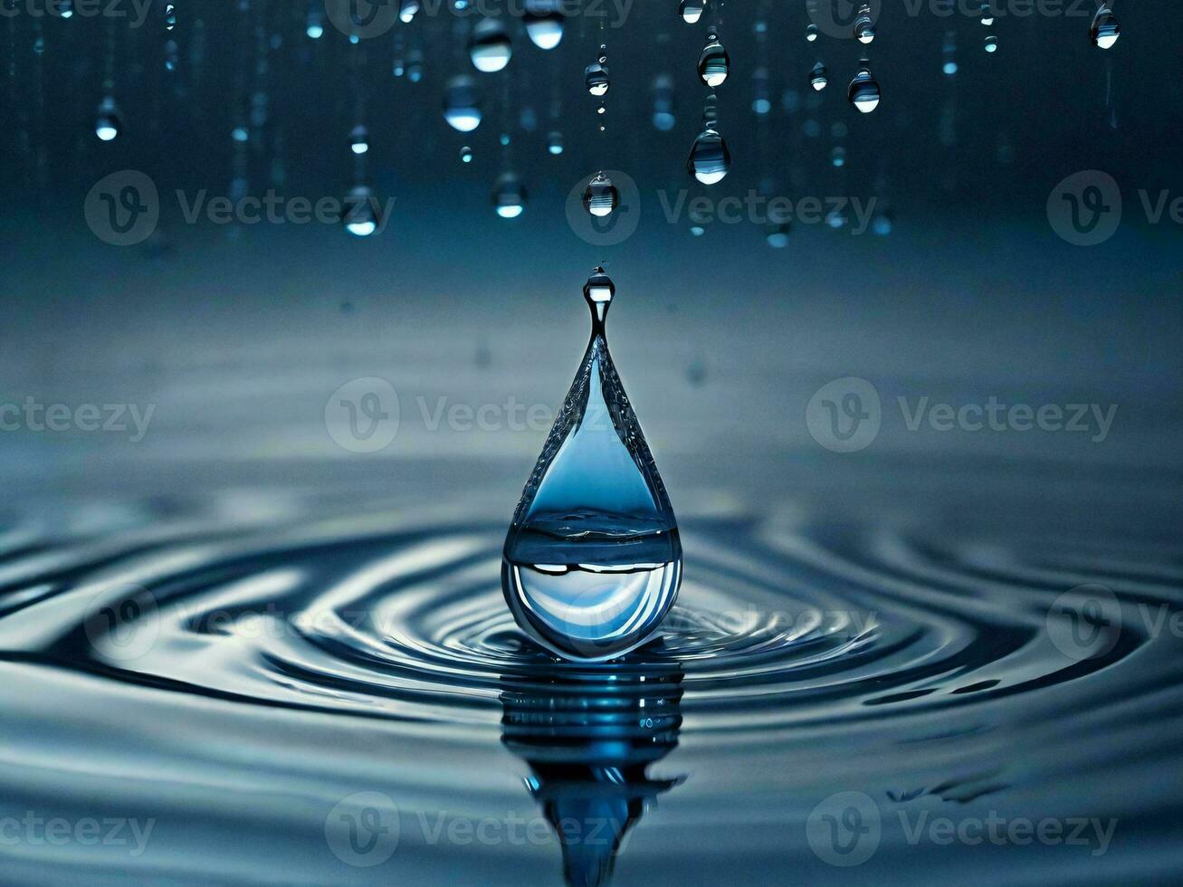 agua soltar en un azul antecedentes ai generado foto