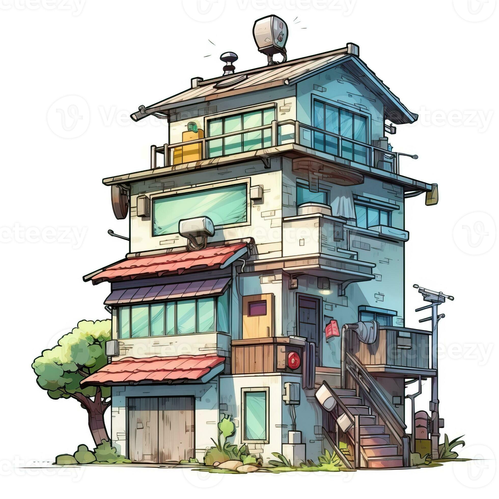 HD desktop wallpaper: Anime, House, Bicycle, Original download free picture  #863873