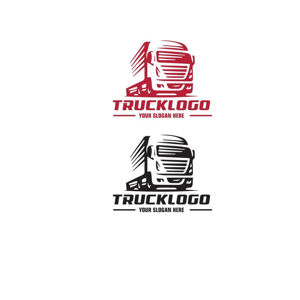 logo with truck on white background, monochrome style vector