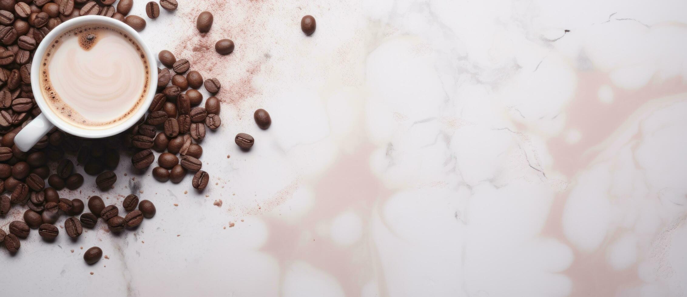 Coffee cup and coffee beans photo