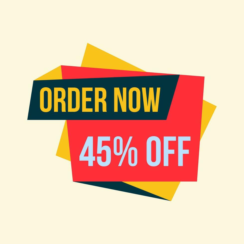 45 off order now price tag design vector