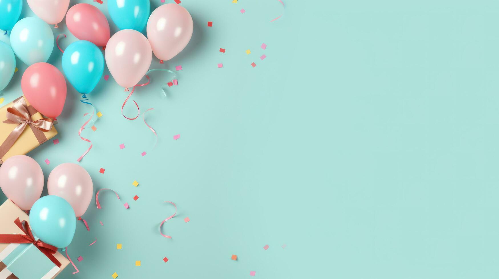 Soft pastel background with balloons photo