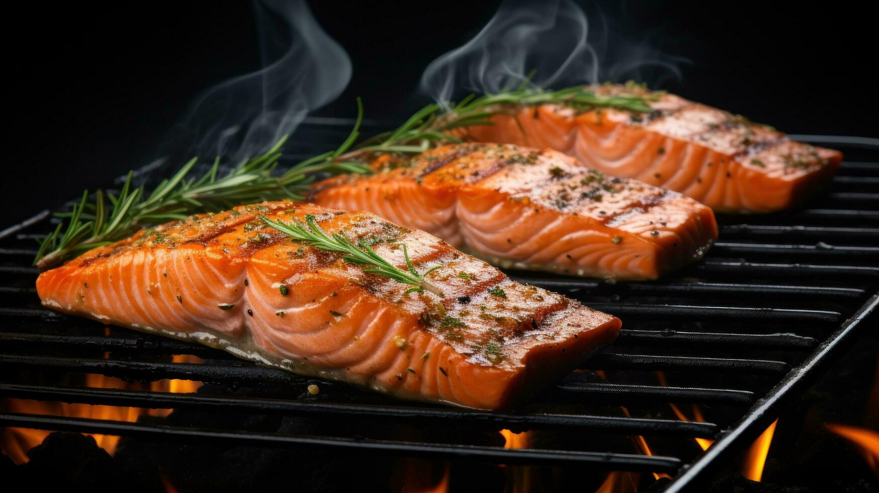 Grilled salmon fish photo