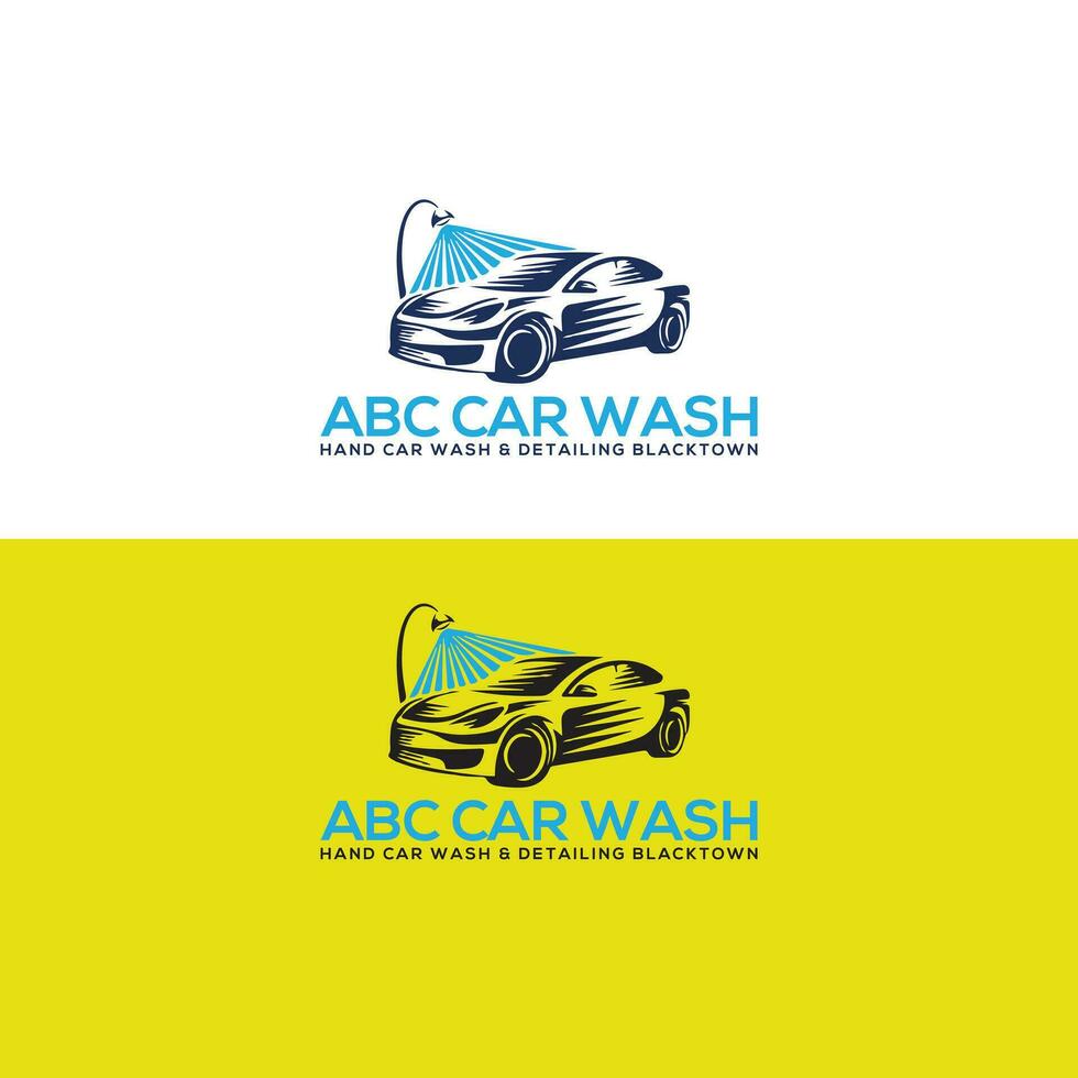 Logo car wash on dark background. vector
