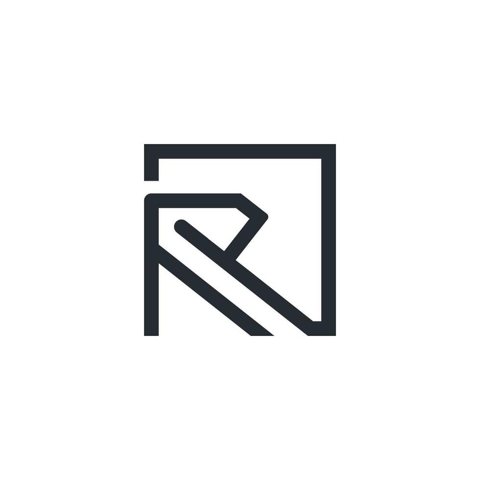 Letter R logo design element with modern creative concept vector