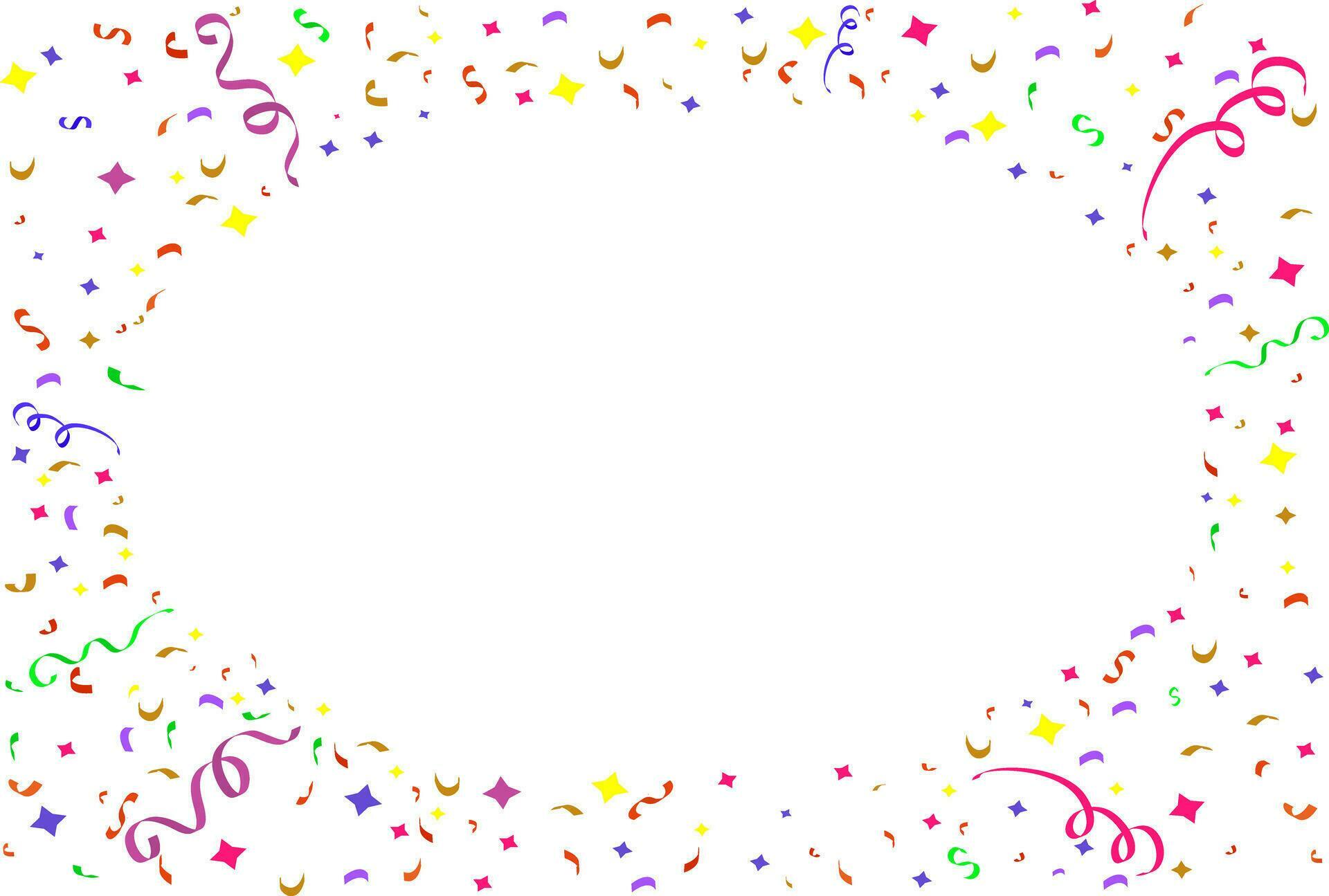 Confetti background with colorful serpentine ribbons. Vector