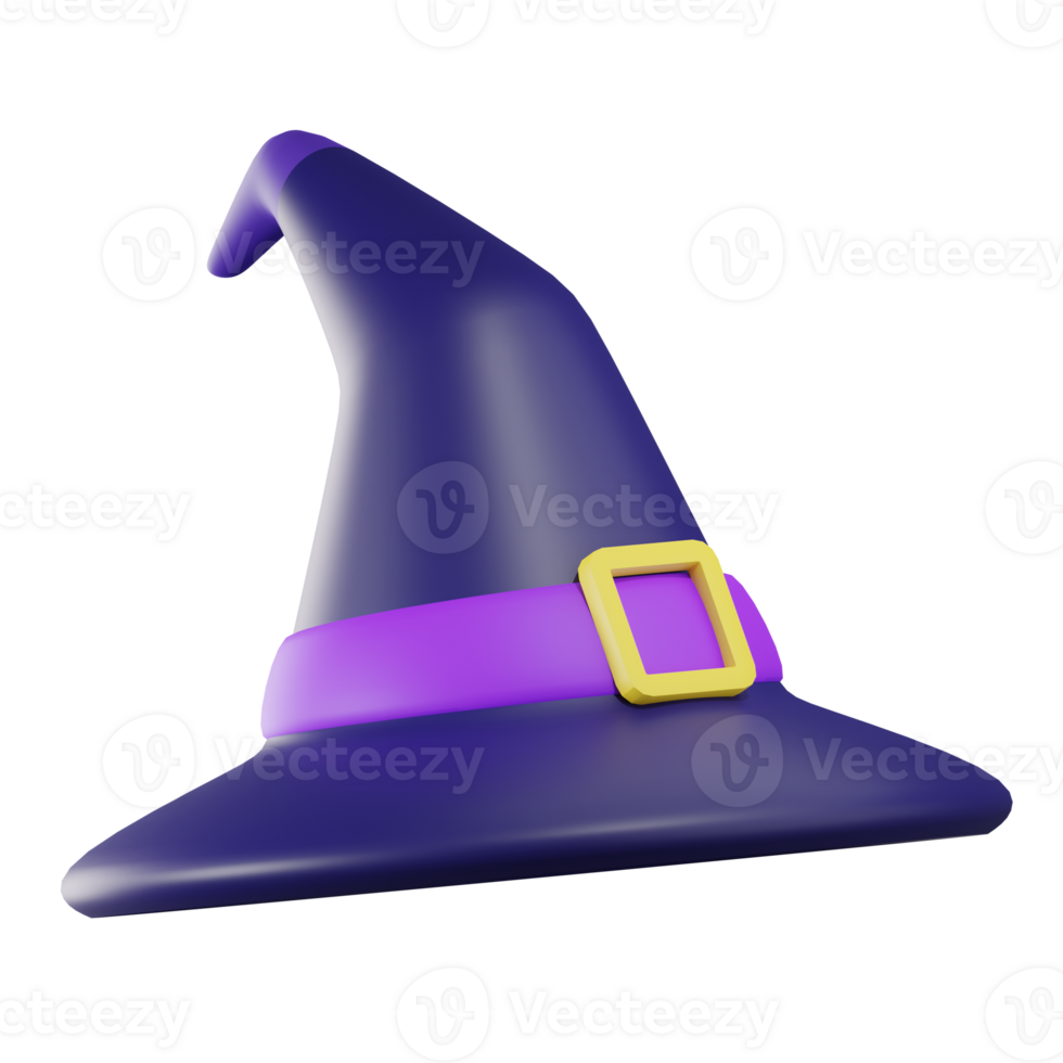 Witch Hat Halloween 3D Illustration png