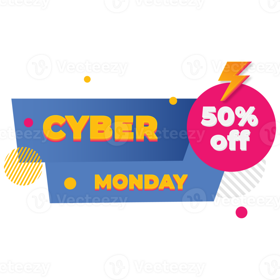 Cyber Monday Promotion  Color 2D Illustration png