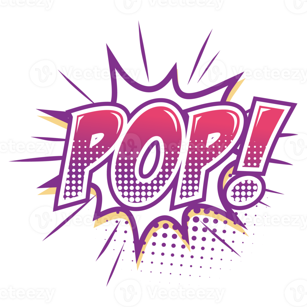 pop comico cartone animato retrò colore 2d illustrazione png