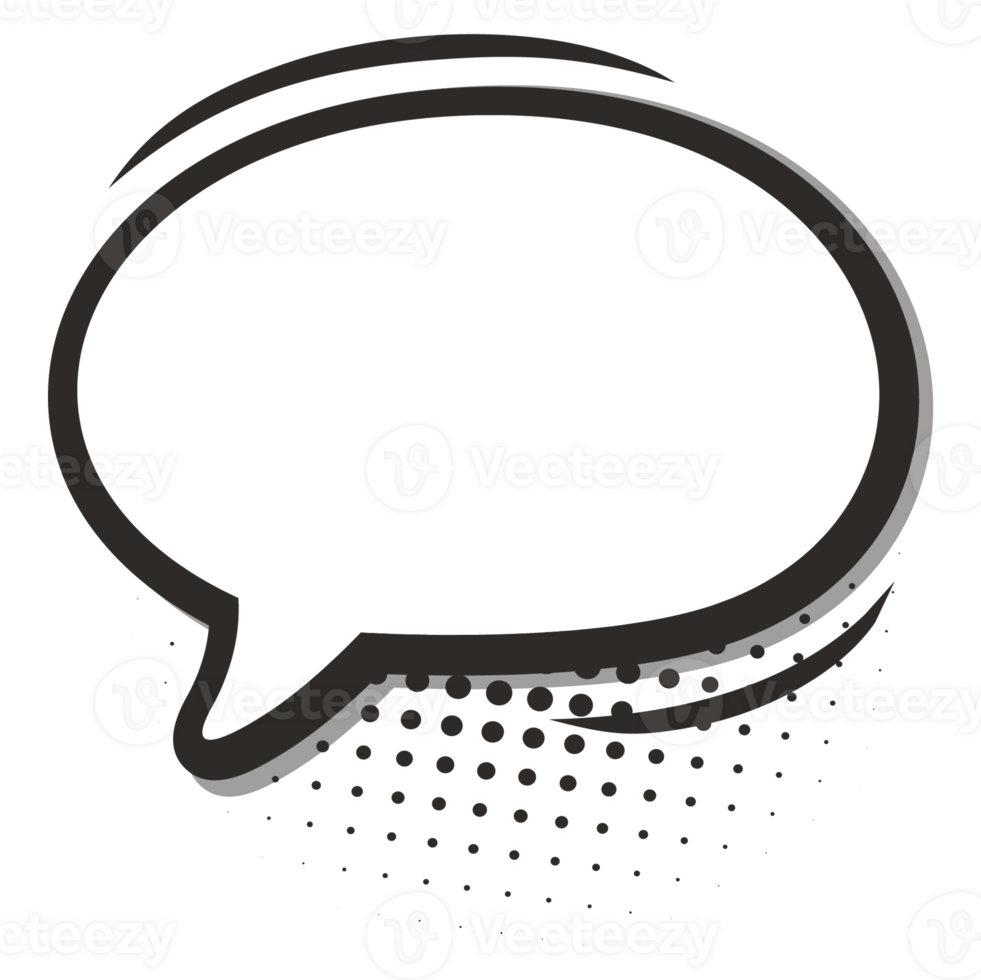 Sticker Bubble Retro Outline 2D Illustration png