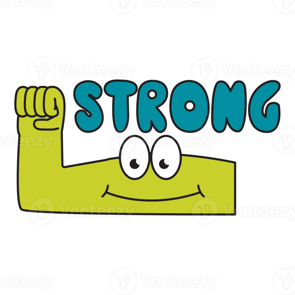 Keep Strong Sticker Pack Color 2D Illustration png