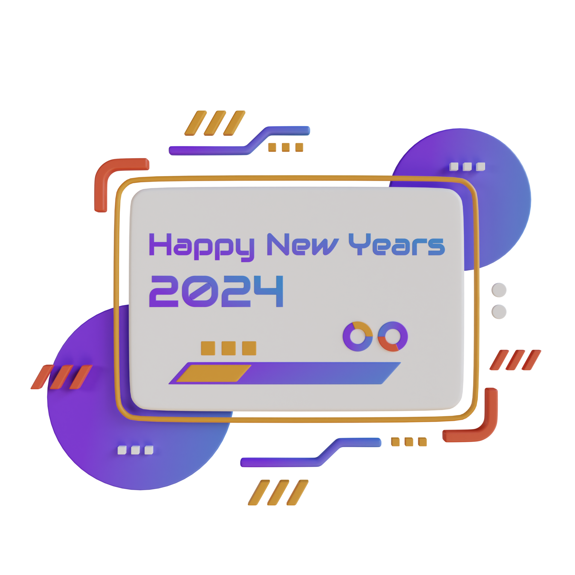 Digital New Years 2024 3D Illustration 27124762 PNG