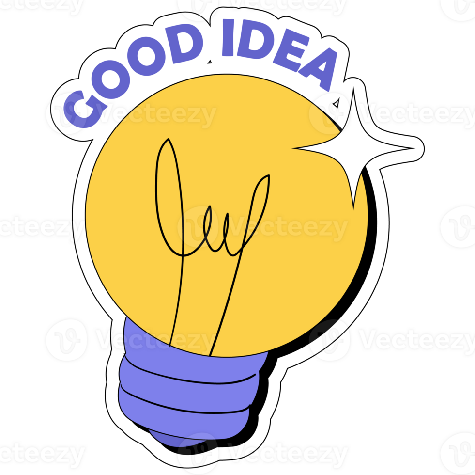 Good Idea Sticker Color 2D Illustration 27124820 PNG