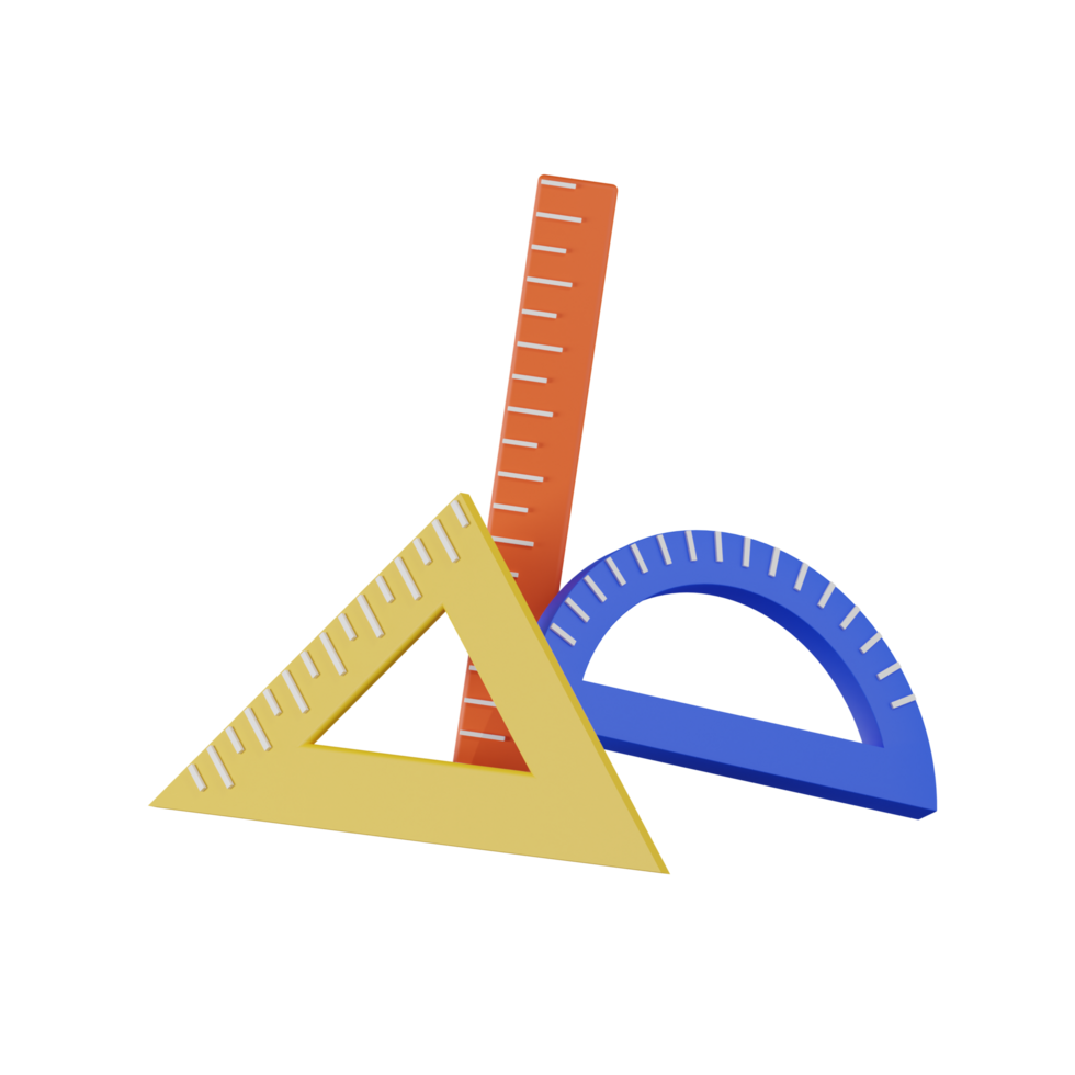 Rulers Course Education 3D Illustration png