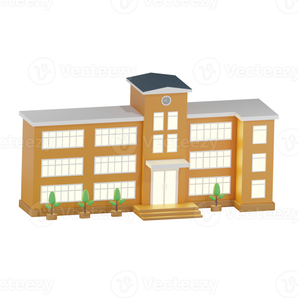 colegio edificio 5 5 izquierda ángulo 3d ilustración png