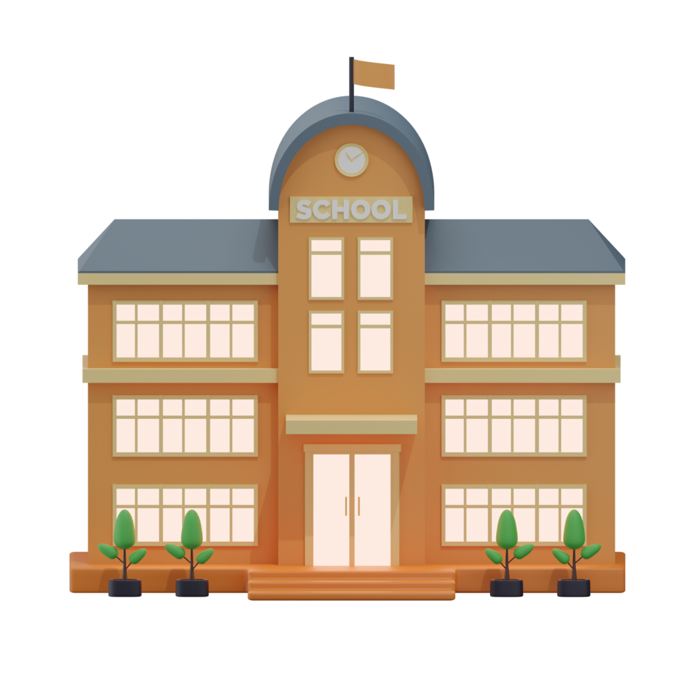 colegio edificio 7 7 3d ilustración png