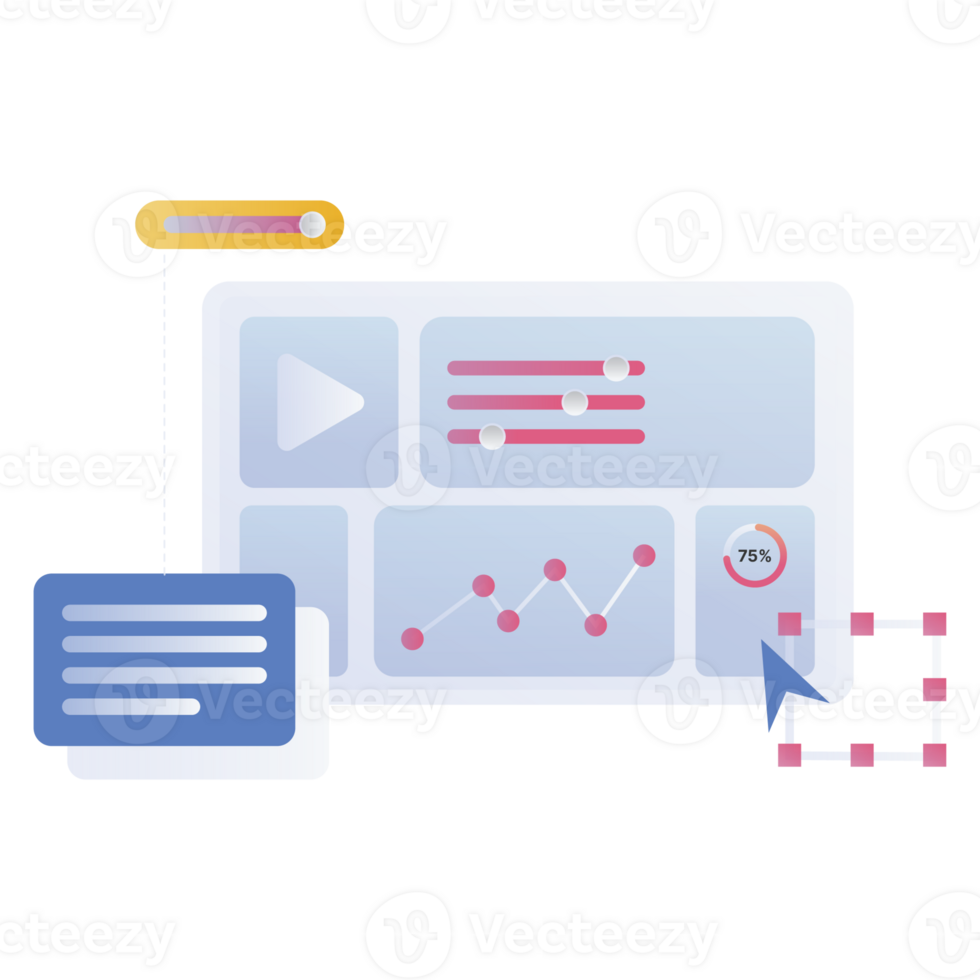 Technology button Color 2D Illustration png