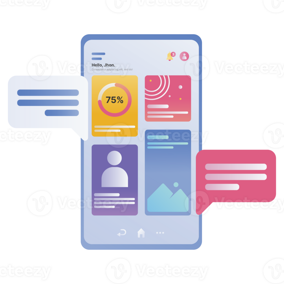 App Interface Color 2D Illustration png