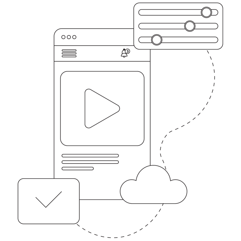 Aplication Template Outline 2D Illustration png