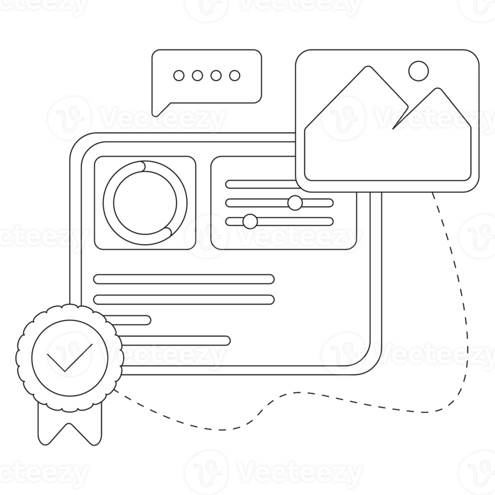 Mobile Design Outline 2D Illustration png